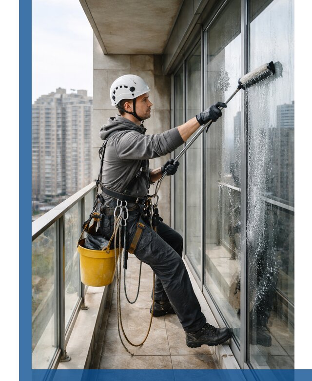 Профессиональная мойка балконного остекления в Белове