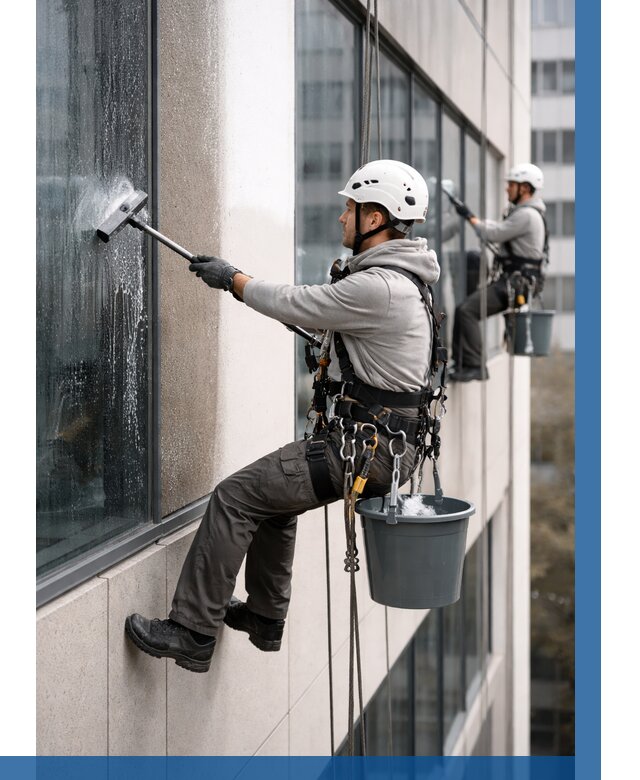 Мойка фасадов зданий в Белове под ключ от 380 р. | ВЫСОТНИК-Блв