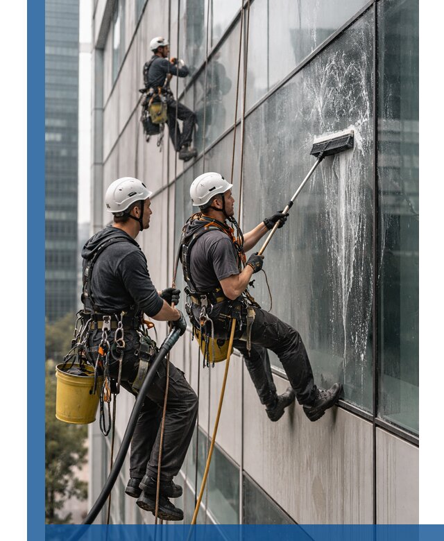 Профессиональная высотная мойка фасадов зданий в Белове