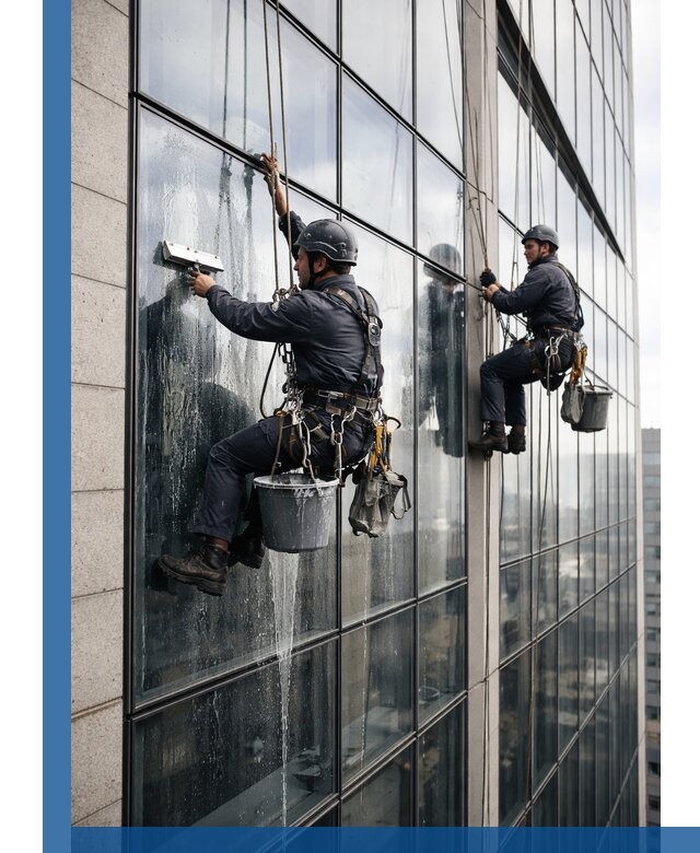 Профессиональная мойка стеклянных фасадов зданий в Белове