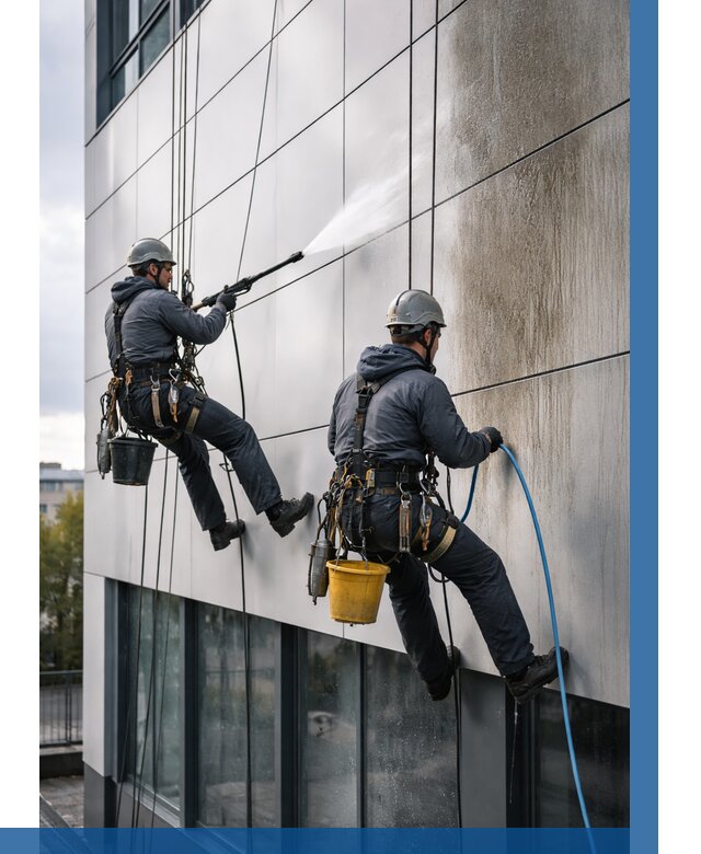 Мойка фасада из композита в Белове по цене от 326 р. | ВЫСОТНИК-Блв