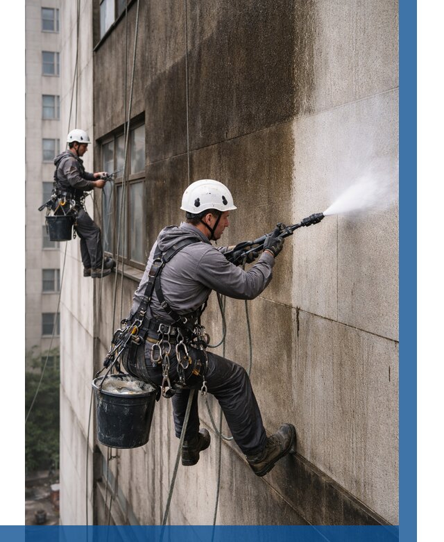 Очистка фасада от копоти в Белове от 271 р. | ВЫСОТНИК-Блв