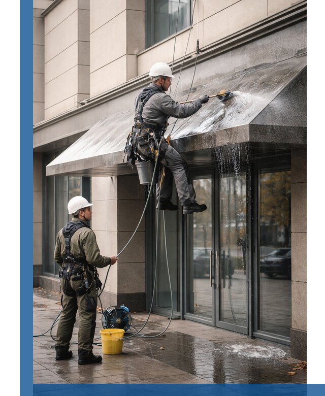 Профессиональная мойка козырьков и навесов в Белове