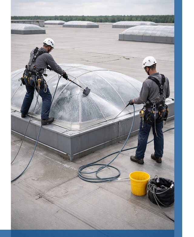 Мойка зенитных фонарей в Белове, заказать от 4887 р. | ВЫСОТНИК-Блв