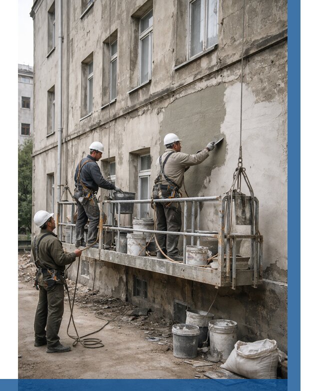 Капитальный ремонт фасада в Белове от 4561 р. | ВЫСОТНИК-Блв