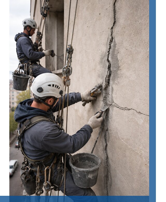 Заделка трещин на фасаде в Белове от 977 р. | ВЫСОТНИК-Блв