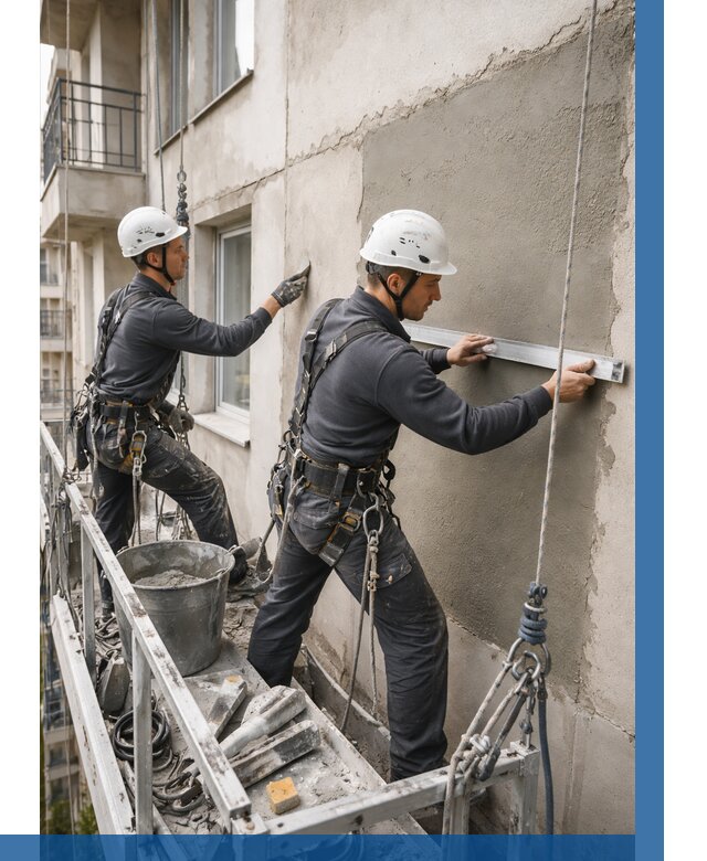 Штукатурка фасада на высоте в Белове от 977 р. | ВЫСОТНИК-Блв