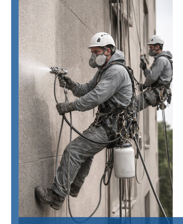 Безвоздушная покраска фасадов зданий в Белове профессионально