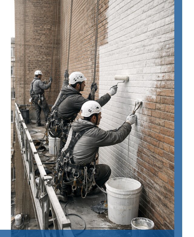 Покраска кирпичного фасада в Белове от 380 р. | ВЫСОТНИК-Блв