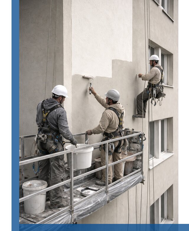 Покраска оштукатуренного фасада в Белове под ключ с гарантией