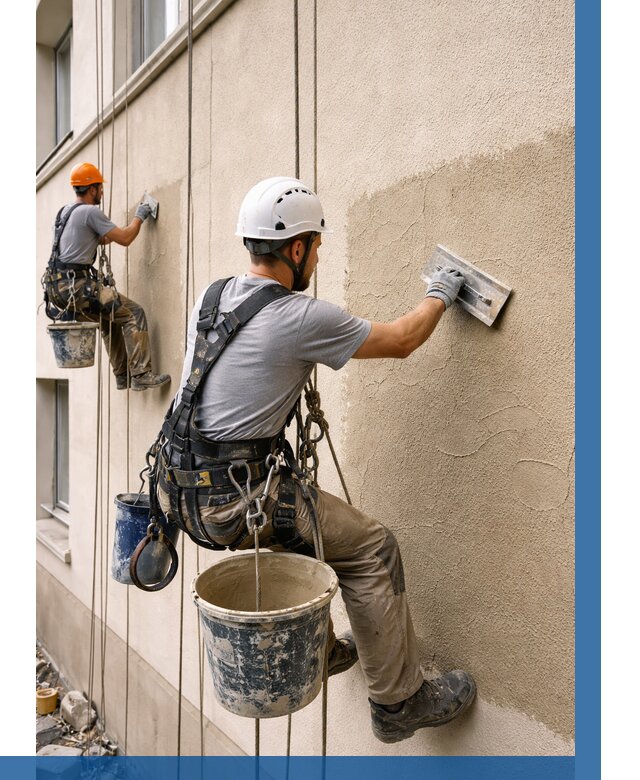 Декоративная штукатурка фасада в Белове от 1303 р. | ВЫСОТНИК-Блв