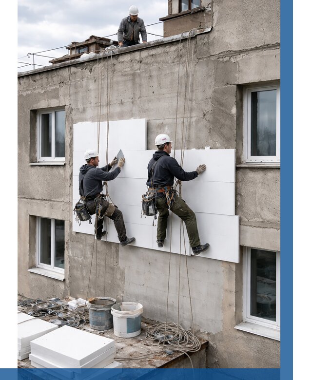 Утепление фасада пенополистиролом в Белове от 1955 р. | ВЫСОТНИК-Блв