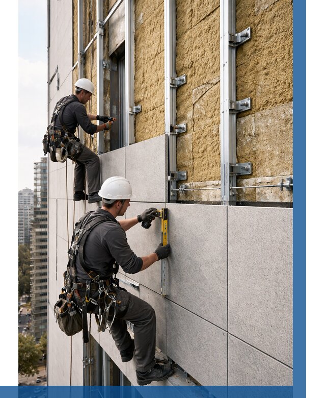 Монтаж вентилируемого фасада в Белове от 3801 р. | ВЫСОТНИК-Блв