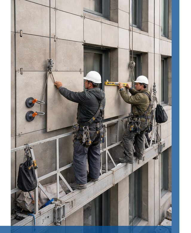 Монтаж керамогранита на фасад в Белове от 2715 р. | ВЫСОТНИК-Блв