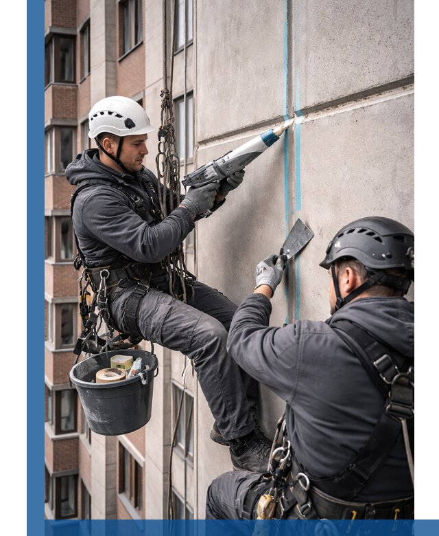 Вторичная герметизация швов фасада и кровли в Белове