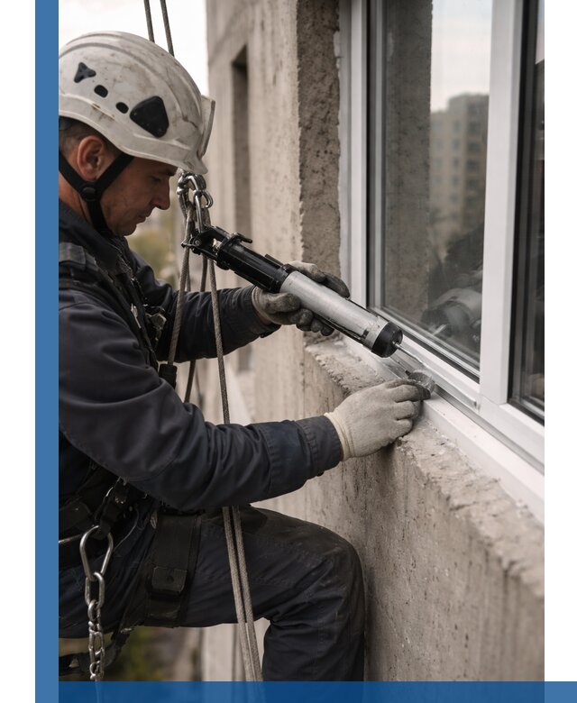 Герметизация оконных швов снаружи в Белове профессионально