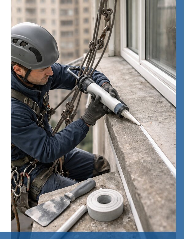 Герметизация балконного козырька в Белове от 4887 р. | ВЫСОТНИК-Блв