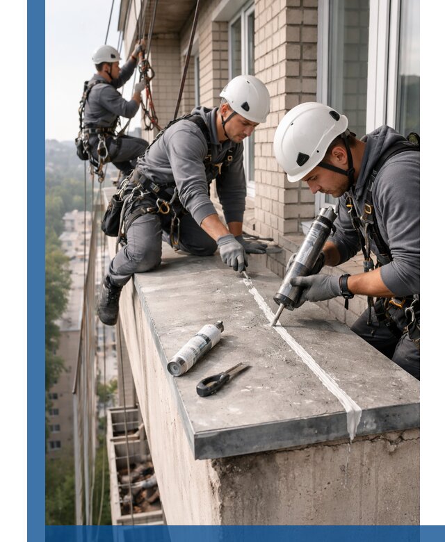 Герметизация балконного козырька в Белове профессионально