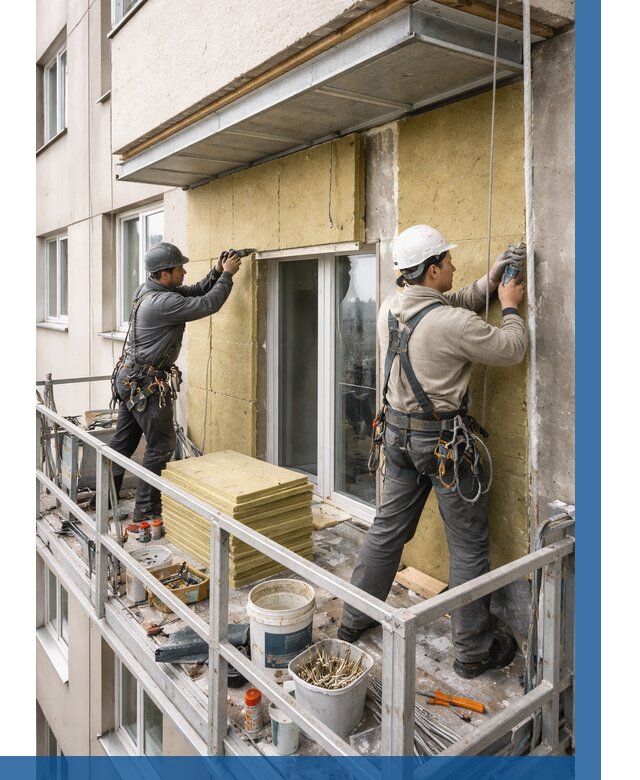 Утепление балкона снаружи в Белове от 1737 р. под ключ ВЫСОТНИК-Блв