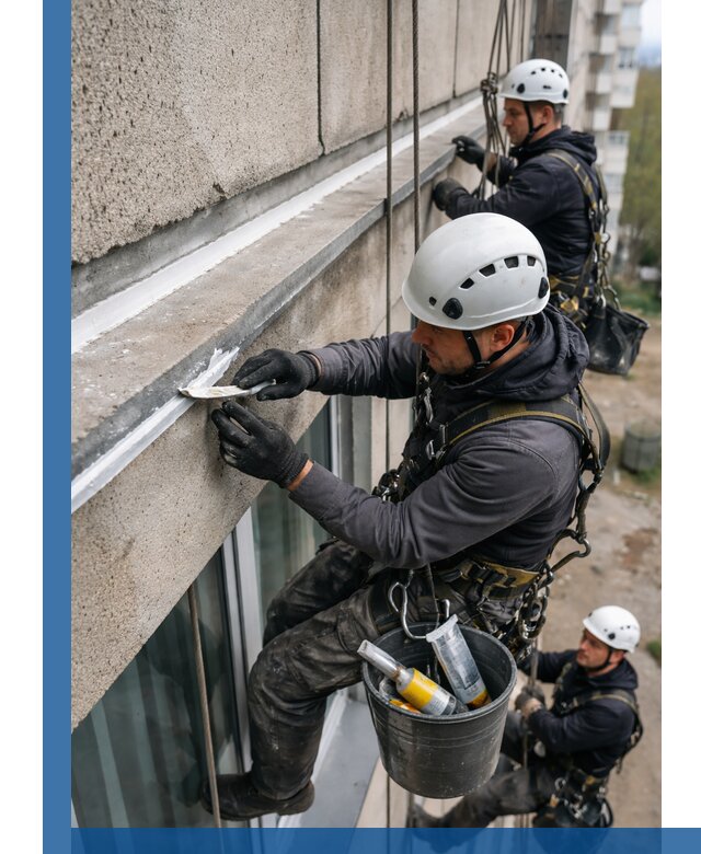 Герметизация примыкания балкона в Белове под ключ с гарантией