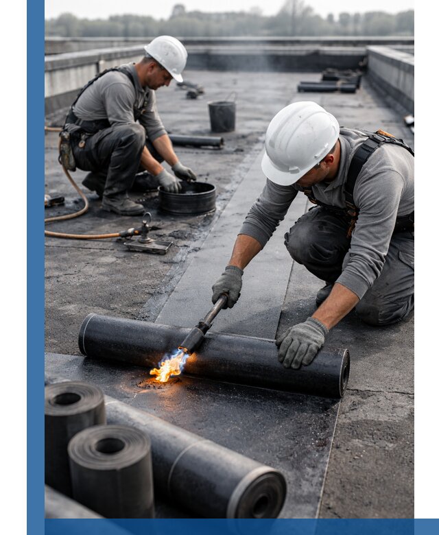 Ремонт рулонной кровли в Белове герметизация и восстановление