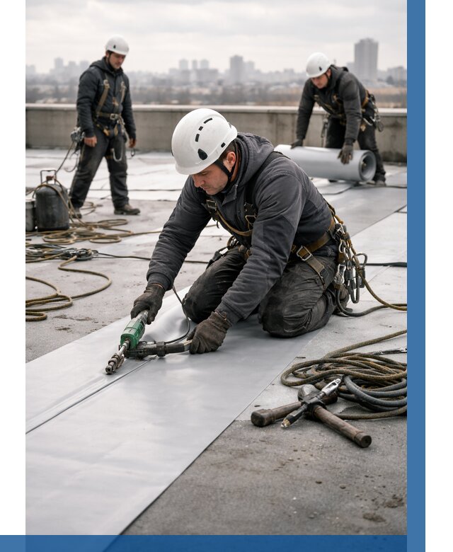 Ремонт мембранной кровли в Белове от 1955 р./м2 | ВЫСОТНИК-Блв