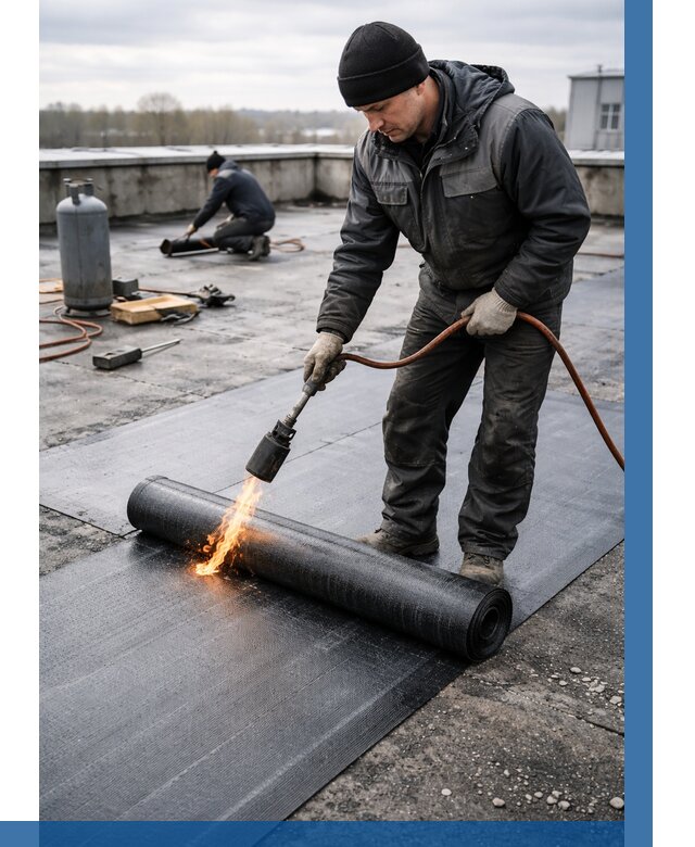 Ремонт наплавляемой кровли в Белове от 760 р. | ВЫСОТНИК-Блв