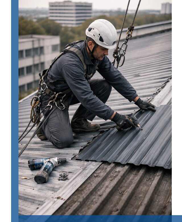 Ремонт профнастила на кровле в Белове, работы под ключ