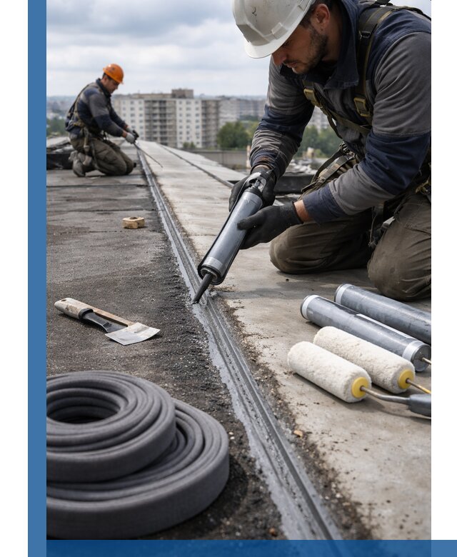 Герметизация швов кровли в Белове с гарантией герметичности