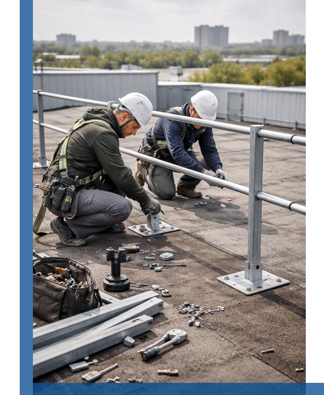 Монтаж кровельного ограждения в Белове под ключ с гарантией