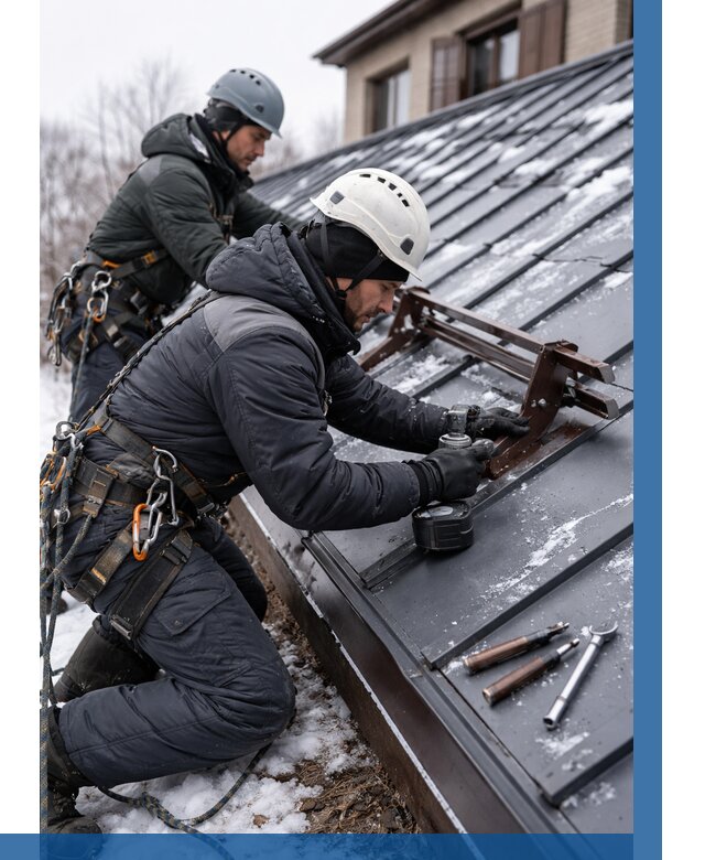 Монтаж снегозадержателей в Белове от 489 р. | ВЫСОТНИК-Блв