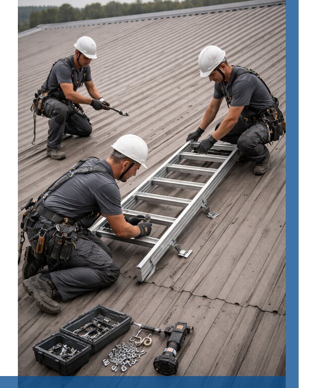 Монтаж кровельной лестницы в Белове от 4887 р. | ВЫСОТНИК-Блв