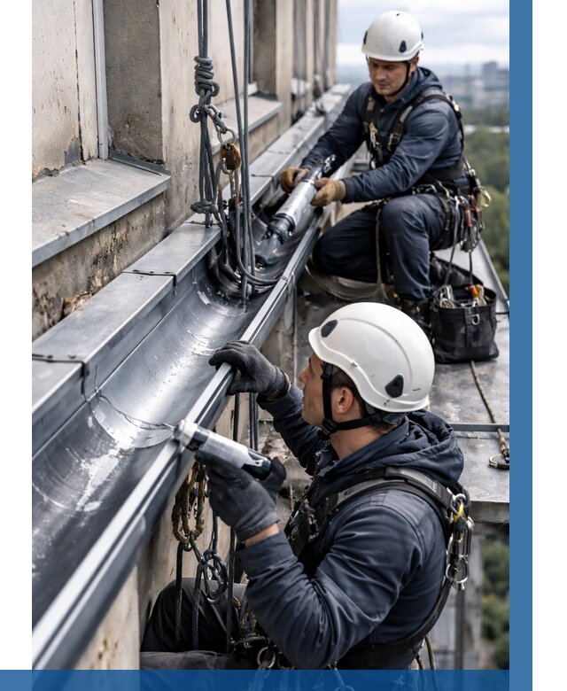 Ремонт водосточных желобов в Белове от 7058 р. | ВЫСОТНИК-Блв