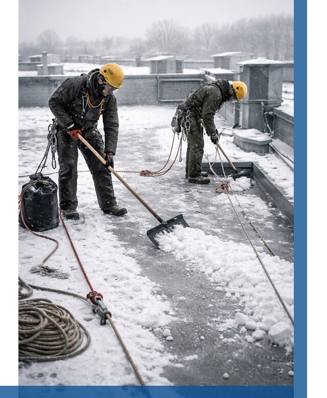 Очистка крыши от снега в Белове от 8144 р. | ВЫСОТНИК-Блв