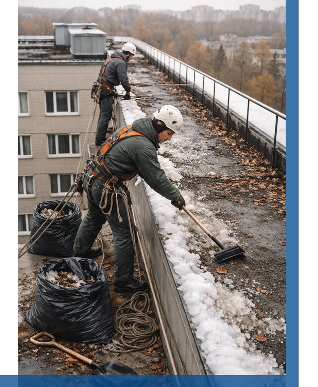 Очистка кровли по периметру в Белове от 597 р. | ВЫСОТНИК-Блв