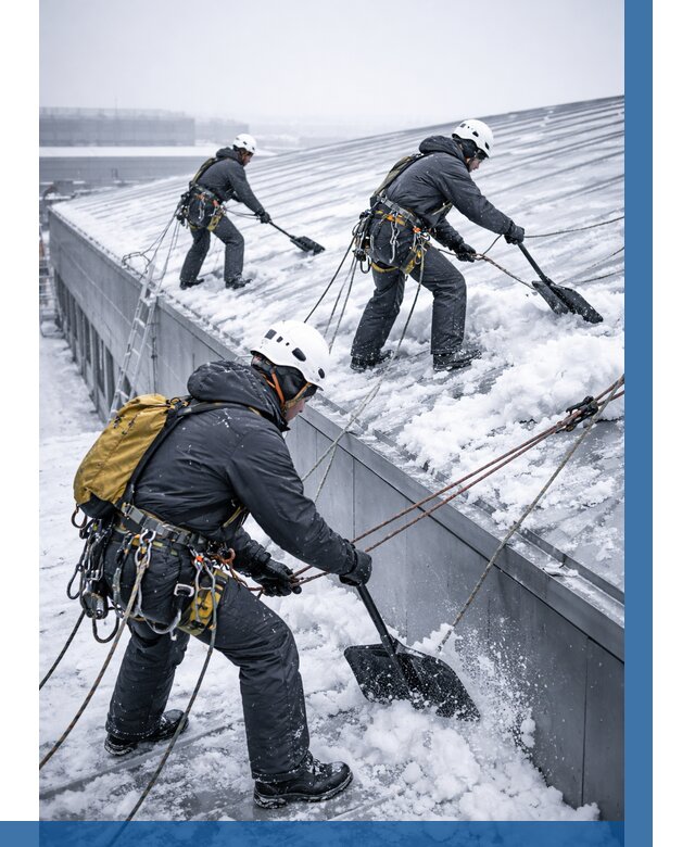 Очистка навесов от снега в Белове от 4887 р. | ВЫСОТНИК-Блв