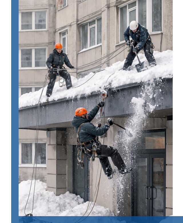 Безопасная очистка навесов от снега в Белове круглогодично