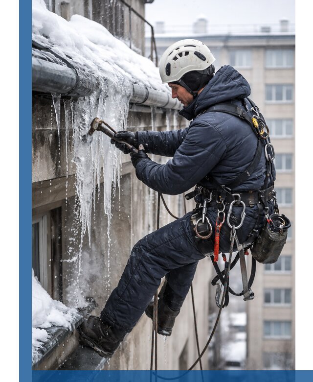 Удаление наледи и чистка водостоков в Белове оперативно и безопасно