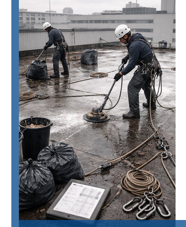 Плановая очистка кровли по графику в Белове для безопасности