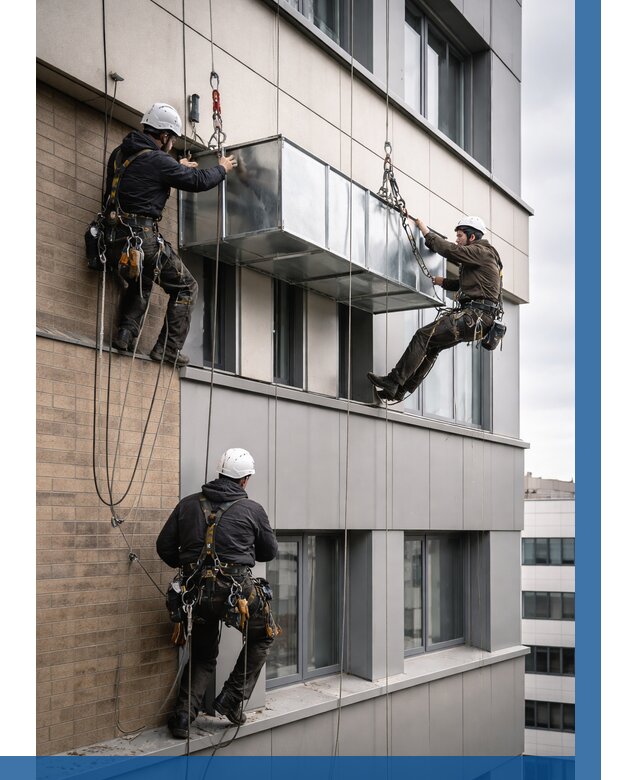 Монтаж воздуховодов на фасаде в Белове от 1629 р. | ВЫСОТНИК-Блв