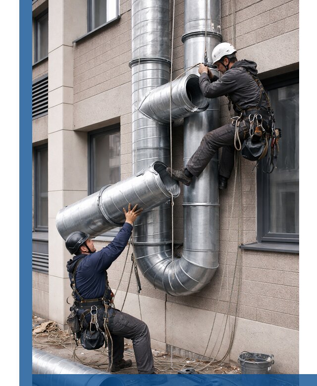 Монтаж фасадных воздуховодов в Белове с герметизацией и крепежом