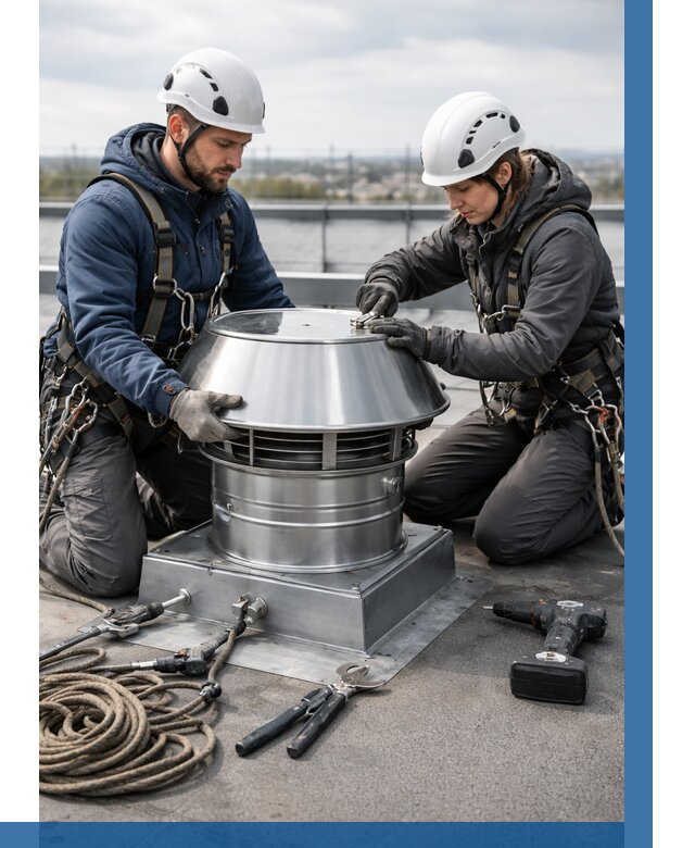 Установка дефлекторов на кровле в Белове от 4887 р. | ВЫСОТНИК-Блв