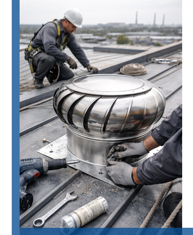 Установка дефлекторов на кровле в Белове профессионально