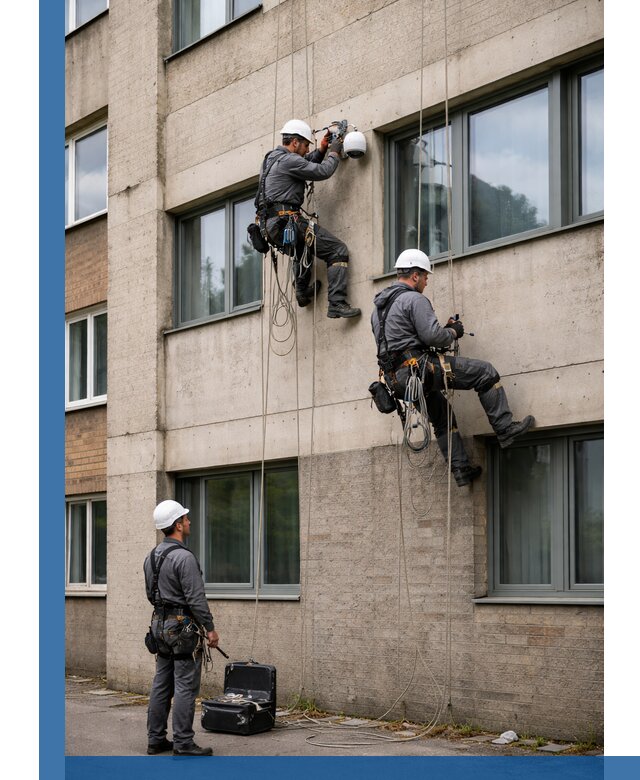 Монтаж фасадных камер видеонаблюдения в Белове под ключ