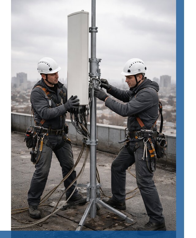 Монтаж антенн связи на крыше в Белове от 9230 р. | ВЫСОТНИК-Блв