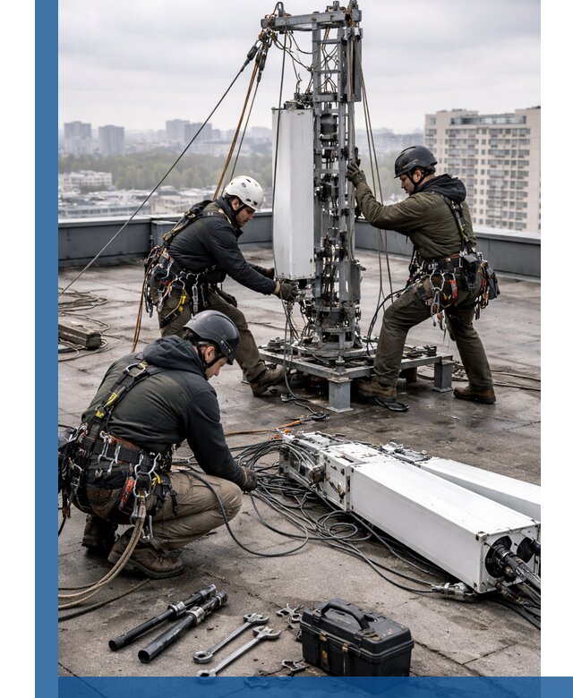 Демонтаж антенн на крыше зданий в Белове с гарантией