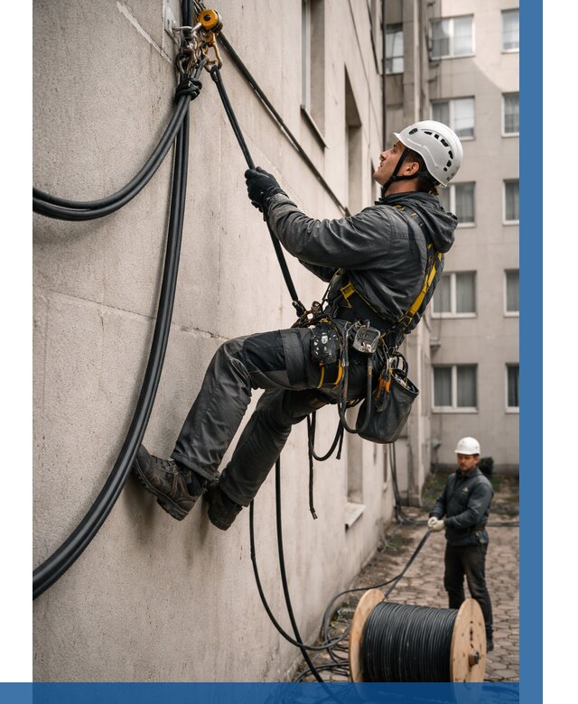 Протяжка кабеля питания на высоте в Белове от 489 р. | ВЫСОТНИК-Блв