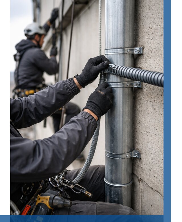 Монтаж гофры для кабеля в Белове от 326 р. | ВЫСОТНИК-Блв