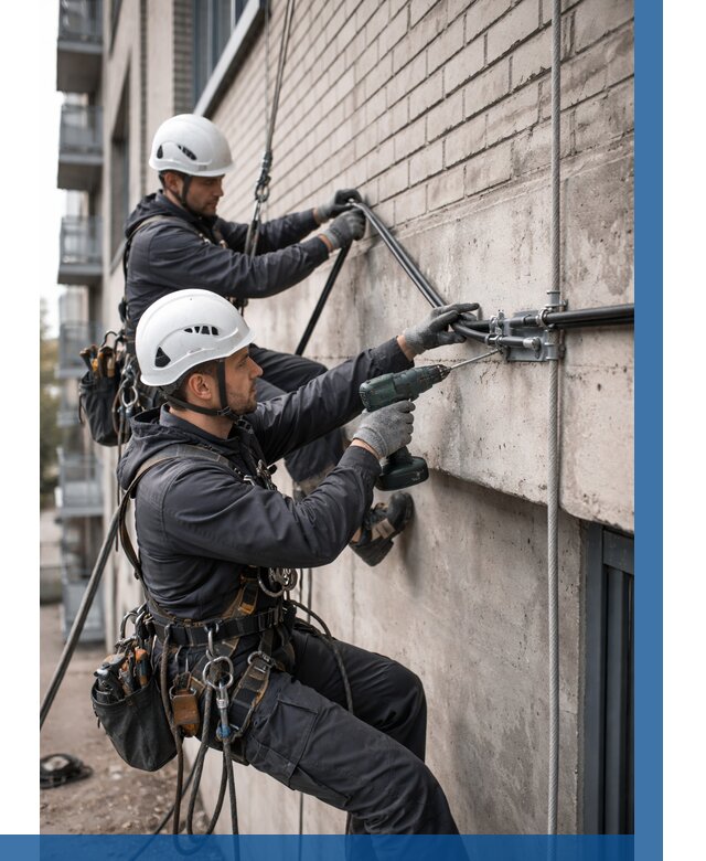 Крепление кабеля на фасаде в Белове от 380 р. | ВЫСОТНИК-Блв