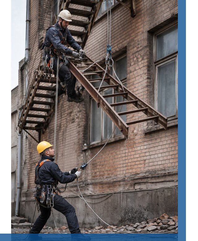 Демонтаж пожарной лестницы в Белове от 13031 р. | ВЫСОТНИК-Блв